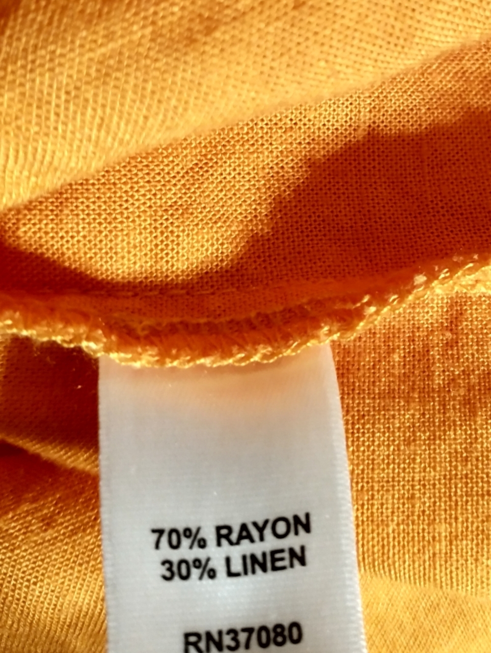Cato Orange Linen Blend Peasant Top - Picture 7 of 9